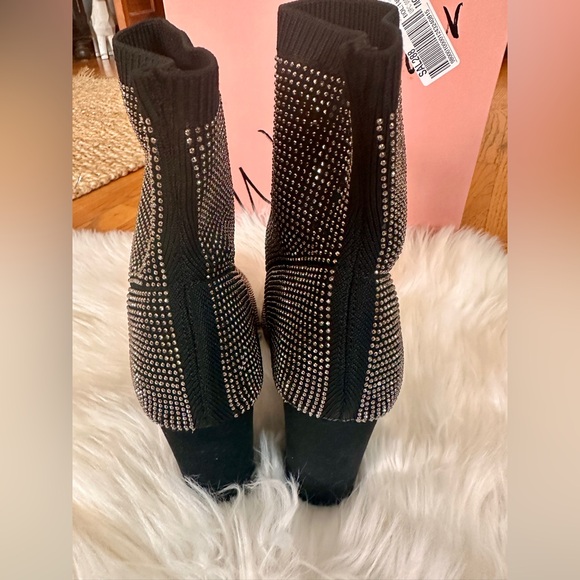 Baybe Bling Sock Booties, Created for Macy's! Size 10 M!! Wild Pair Pewter Bling - Picture 9 of 11